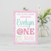 Schattigee Donut eerste verjaardagsfeestje Kaart (Staand voorkant)