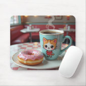 Schattigee donut en koffie bij Retro Diner Muismat (Met muis)