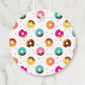 Schattigee Donut Flamingo Pool Party Dank u Verjaa Bedankjes Labels (Achterkant)