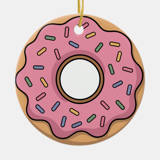 Schattigee donut | Kinder Rugtas Keramisch Ornament (Voorkant)