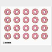 Schattigee donut | Kinder Rugtas Ronde Sticker (Vel)
