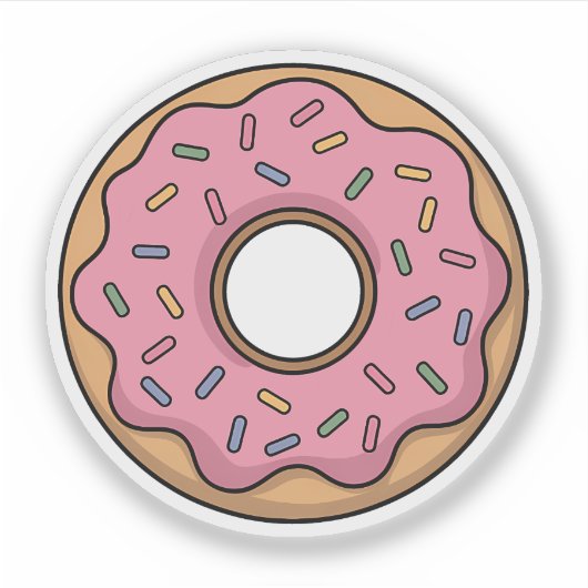 Schattigee donut | Kinder Rugtas Sticker (Voorkant)