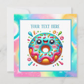 Schattigee donut liefhebbers feest kaart (Voorkant)