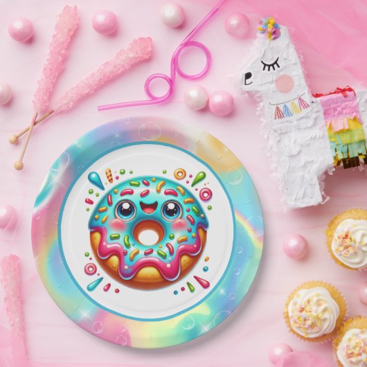 Schattigee donut liefhebbers feest papieren bordje (Feest)