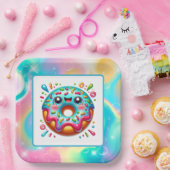 Schattigee donut liefhebbers feest papieren bordje (Feest)
