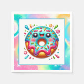 Schattigee donut liefhebbers feest servet (Voorkant)