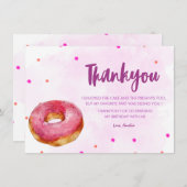 Schattigee Donut lieve een meisje 1e verjaardag Bedankkaart (Voorkant / Achterkant)