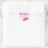 Schattigee Donut lieve een meisje 1e verjaardag Ronde Sticker (Tas)