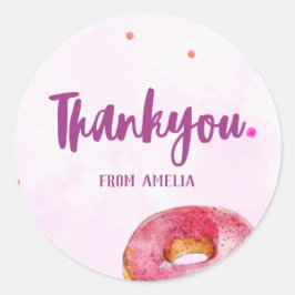 Schattigee Donut lieve een meisje 1e verjaardag Ronde Sticker