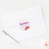 Schattigee Donut lieve een meisje 1e verjaardag Ronde Sticker (Envelop)