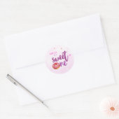 Schattigee Donut lieve een meisje 1e verjaardag Ronde Sticker (Envelop)