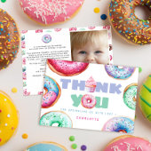 Schattigee Donut Meisje Custom Bericht Kinderen Ve Bedankkaart