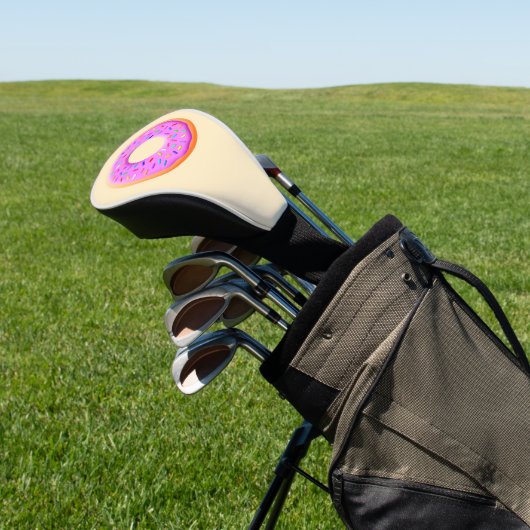 Schattigee donut met sprinkles tekening golfheadcover (Insitu)