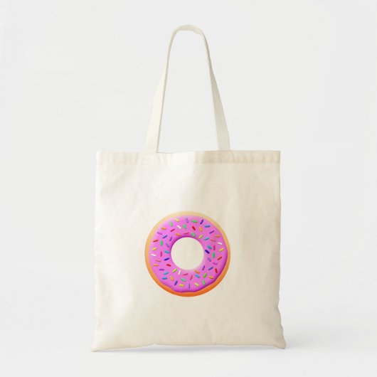 Schattigee donut met sprinkles tekening tote bag (Voorkant)