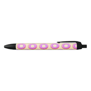 Schattigee donut met sprinkles tekening zwarte inkt pen