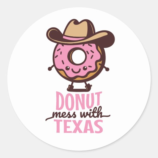 Schattigee Donut puinhoop met Texaanse Stickers (Voorkant)