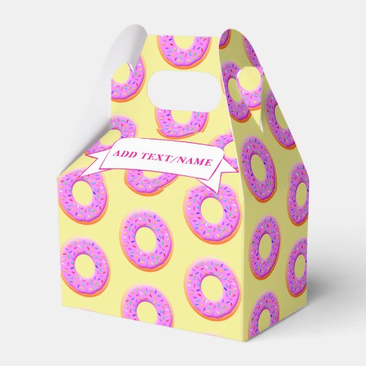 Schattigee donut tekening met sprinkles aangepaste bedankdoosjes (Achterkant)