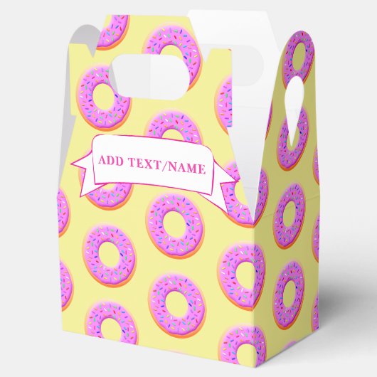 Schattigee donut tekening met sprinkles aangepaste bedankdoosjes (Geopend)