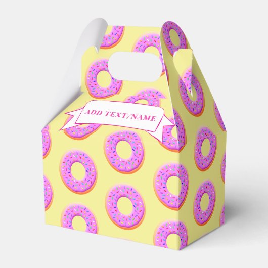 Schattigee donut tekening met sprinkles aangepaste bedankdoosjes (Voorkant Zijde)