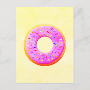 Schattigee donut tekening met sprinkles briefkaart