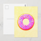 Schattigee donut tekening met sprinkles briefkaart (Voorkant / Achterkant)