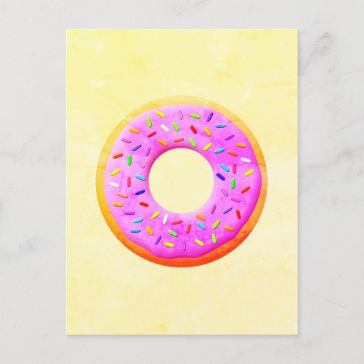 Schattigee donut tekening met sprinkles briefkaart (Voorkant)