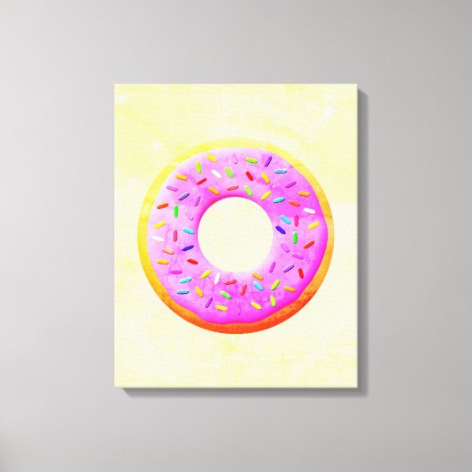 Schattigee donut tekening met sprinkles canvas afdruk (Voorkant)