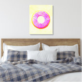 Schattigee donut tekening met sprinkles canvas afdruk (Insitu (Slaapkamer))