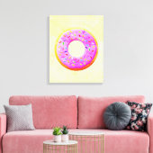 Schattigee donut tekening met sprinkles canvas afdruk (Insitu (Woonkamer))