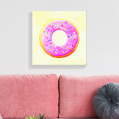 Schattigee donut tekening met sprinkles canvas afdruk (Insitu (Woonkamer))
