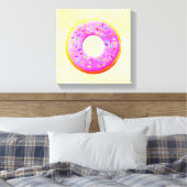 Schattigee donut tekening met sprinkles canvas afdruk (Insitu (Slaapkamer))