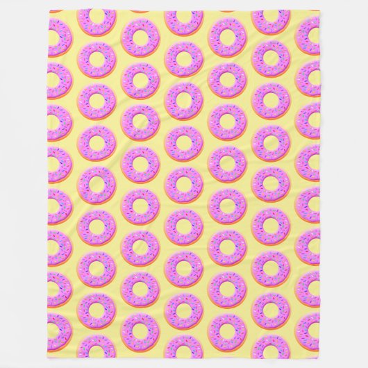 Schattigee donut tekening met sprinkles fleece deken (Voorkant)