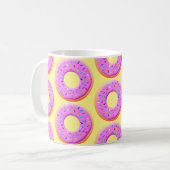 Schattigee donut tekening met sprinkles koffiemok (Voorkant links)