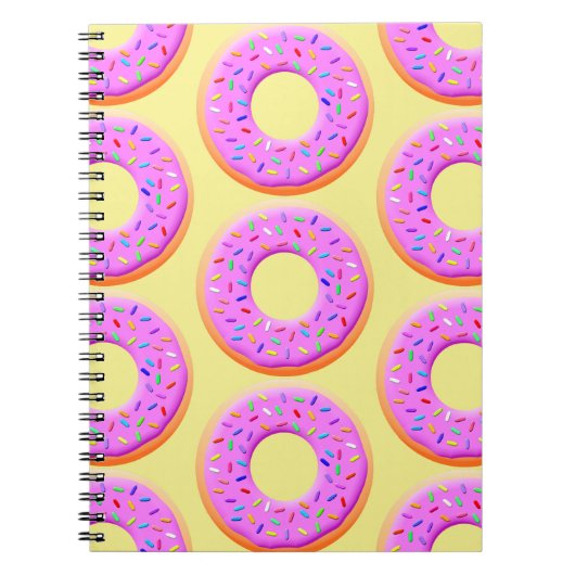 Schattigee donut tekening met sprinkles notitieboek (Voorkant)