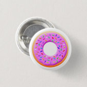 Schattigee donut tekening met sprinkles ronde button 3,2 cm (Voorkant /achterkant)