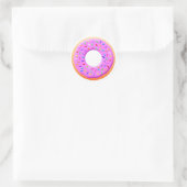 Schattigee donut tekening met sprinkles ronde sticker (Tas)