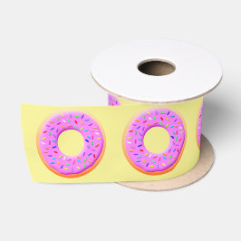 Schattigee donut tekening met sprinkles satijnen lint