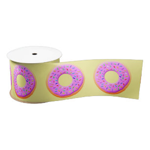 Schattigee donut tekening met sprinkles satijnen lint