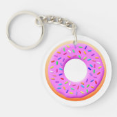 Schattigee donut tekening met sprinkles sleutelhanger (Voorkant)