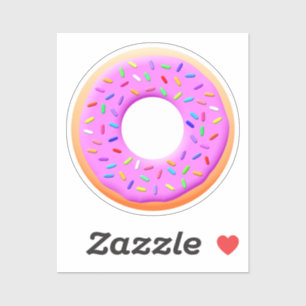 Schattigee donut tekening met sprinkles sticker