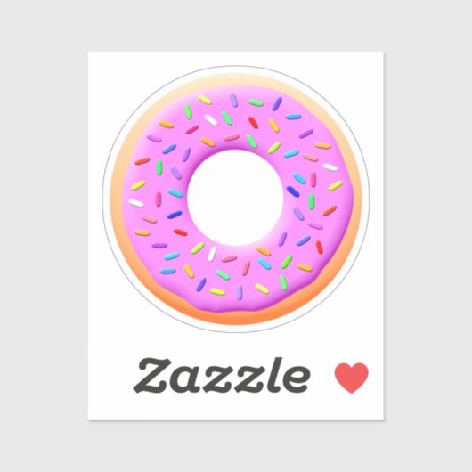 Schattigee donut tekening met sprinkles sticker (Vel)