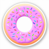 Schattigee donut tekening met sprinkles sticker (Voorkant)