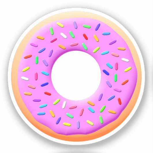 Schattigee donut tekening met sprinkles sticker (Voorkant)
