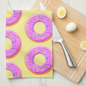 Schattigee donut tekening met sprinkles theedoek (Quarter Fold)
