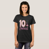 Schattigee donut themafeest 10th Bday 10 is zo lie T-shirt (Voorkant volledig)