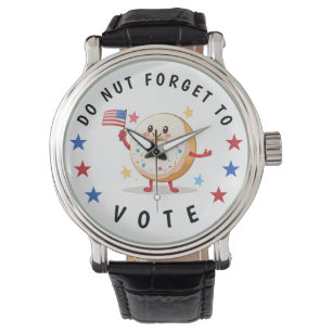 Schattigee donut vergeet niet te stemmen - Verkiez Horloge