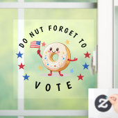 Schattigee donut vergeet niet te stemmen - Verkiez Raamsticker (Huis)