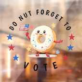 Schattigee donut vergeet niet te stemmen - Verkiez Raamsticker (Vel 2)
