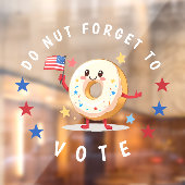 Schattigee donut vergeet niet te stemmen - Verkiez Raamsticker (Vel 2)