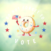 Schattigee donut vergeet niet te stemmen - Verkiez Raamsticker (Vel 3)